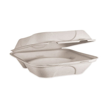 World Centric® Fiber Hinged Burger Box Containers, 6 X 6 X 3, Natural, 500-carton freeshipping - TVN Wholesale